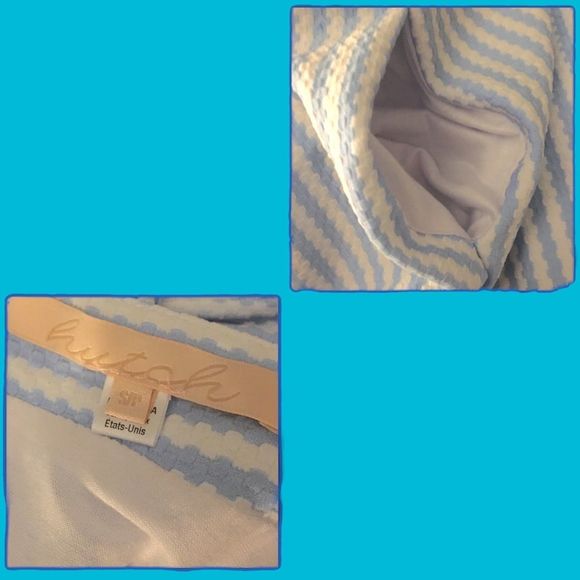 NWT $199 Anthro | Hutch | Molly | Textured Lined Striped Dress w Pockets - Picture 6 of 6